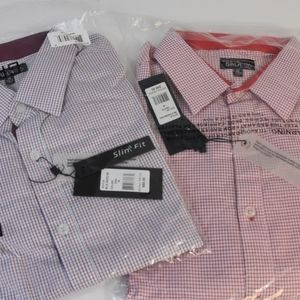MENS DRESS SHIRTS (2) SIZE M BY GALAXY SLIM FIT